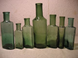 7 Alte Flaschen,  Kolonialwarenladen Um Ca 1900 Bild