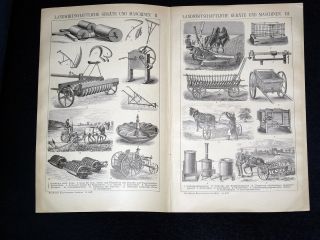7 Originaldrucke Landwirtschaftliche Maschinen Und GerÄte Ii 1895,  Text Bild