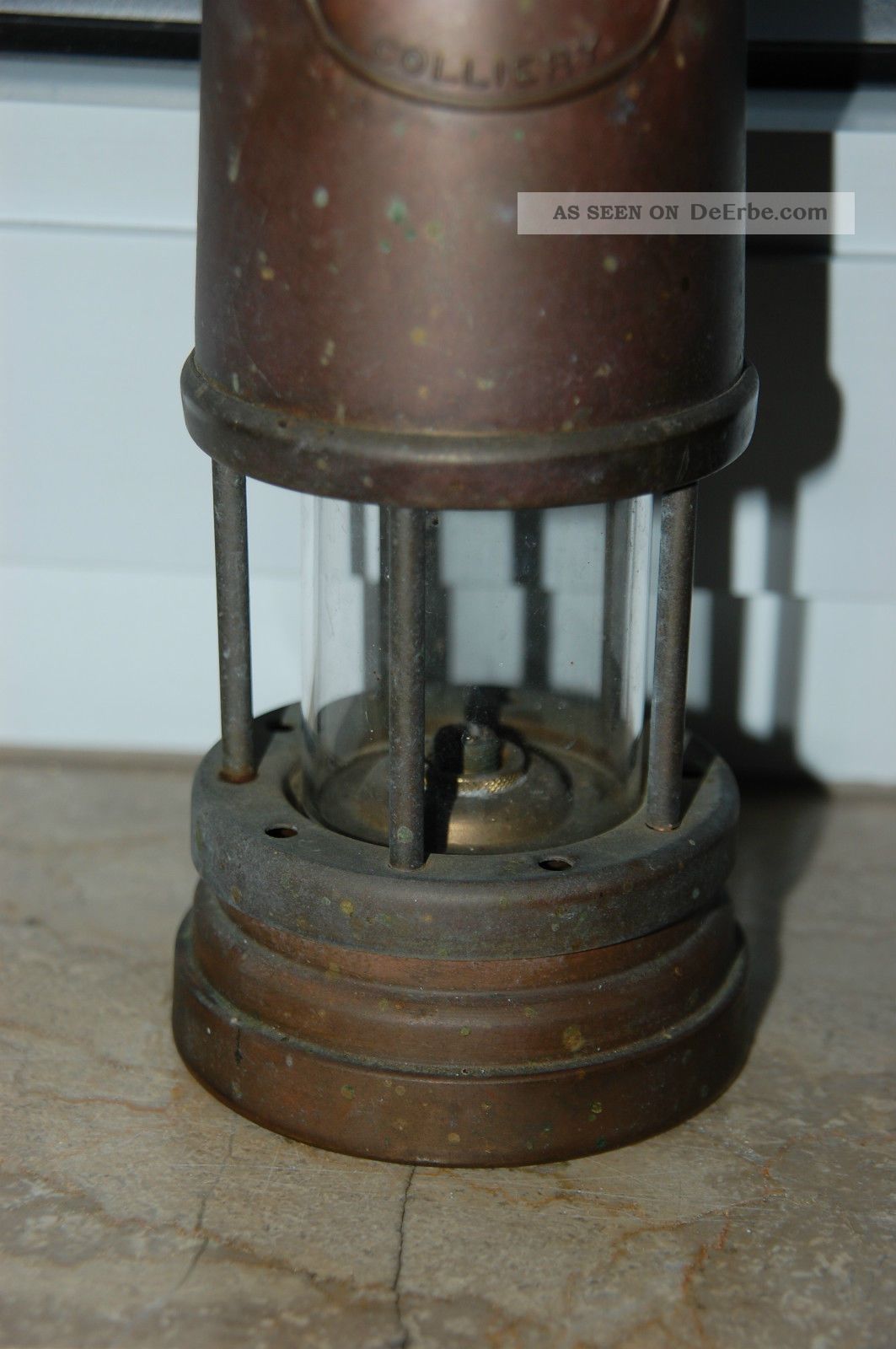 , Alte Englische Grubenlampe Bergbau Leuchte Metall,