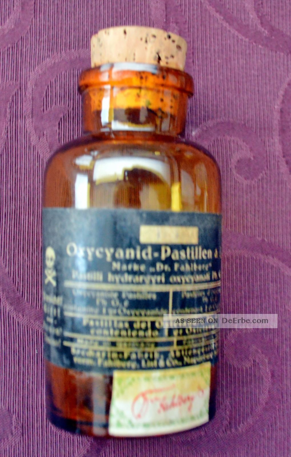 Antike Giftflasche,  Oxycyanid - Pastillen Marke 