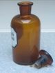 Braune Apothekerflasche 0,  5 Liter Eukalyptusöl Deko Alt Mit Glasstöpsel Arzt & Apotheker Bild 3