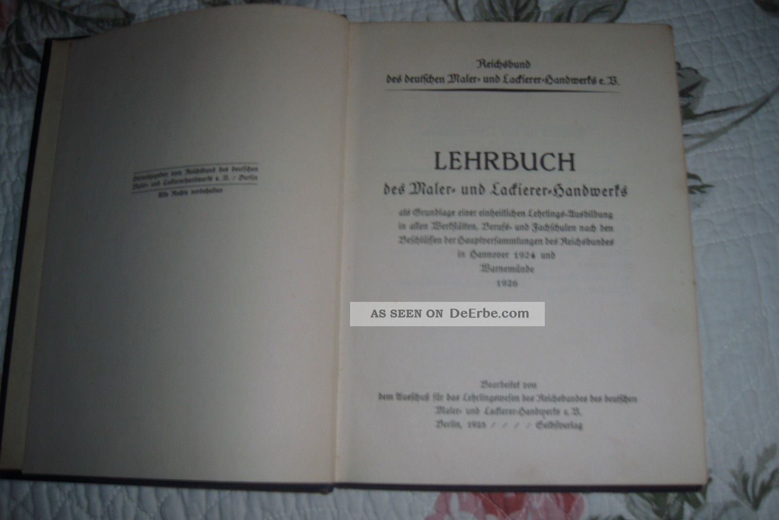 Aus Nachlass,  Lehrbuch,  Maler,  Lackierer,  Handwerk,  Reichsbund,  Rarität,  1926 Alte Berufe Bild