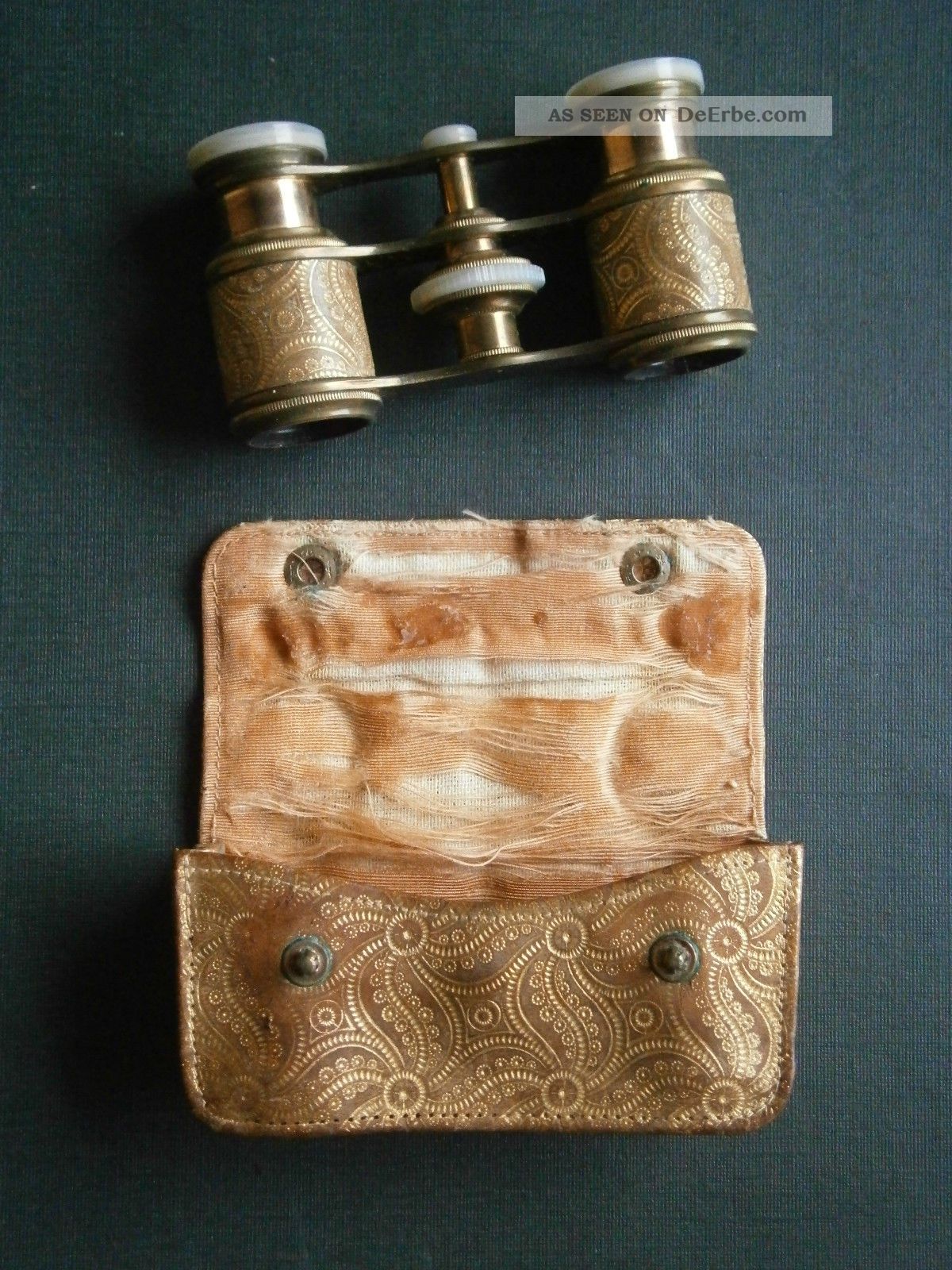 Rarität - Sehr Altes Opernglas Mit Tasche - Schön Verziert - Fernglas Optiker Bild