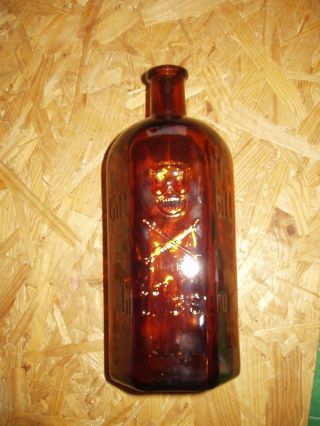 Seltene Alte Giftflasche - Totenkopf - Apotheken Flasche 1000 Ml - Gift Flasche Bild
