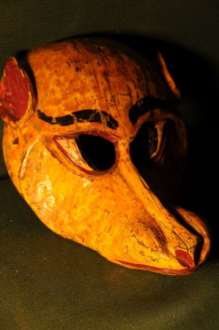 Alte Holzmaske Fuchs Originalfassung Maske Nepal Indien Bild