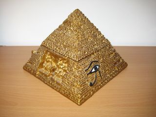 Schöne Große Goldene Pyramide - Schmuckkasten - Ägypten Fans - 18x18 Cm Grund Bild