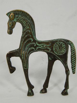 Etruskisches Pferd Aus Messing Höhe 11,  5 Cm Etrusker Antike Replikat 20.  Jhd. Bild