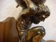Alte Figur Atlas Mit Globus Buchstützung Deko Statue Bronze Holz - Dachbodenfund Antike Bild 4
