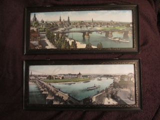 Dresden 2 Alte Bilder Im Rahmen Hinter Glas - Hist.  Ansichten Um 1910 Raddampfer Bild