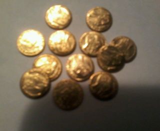 Dachbodenfund Goldmünze??vergoldet???12 Stück. Bild