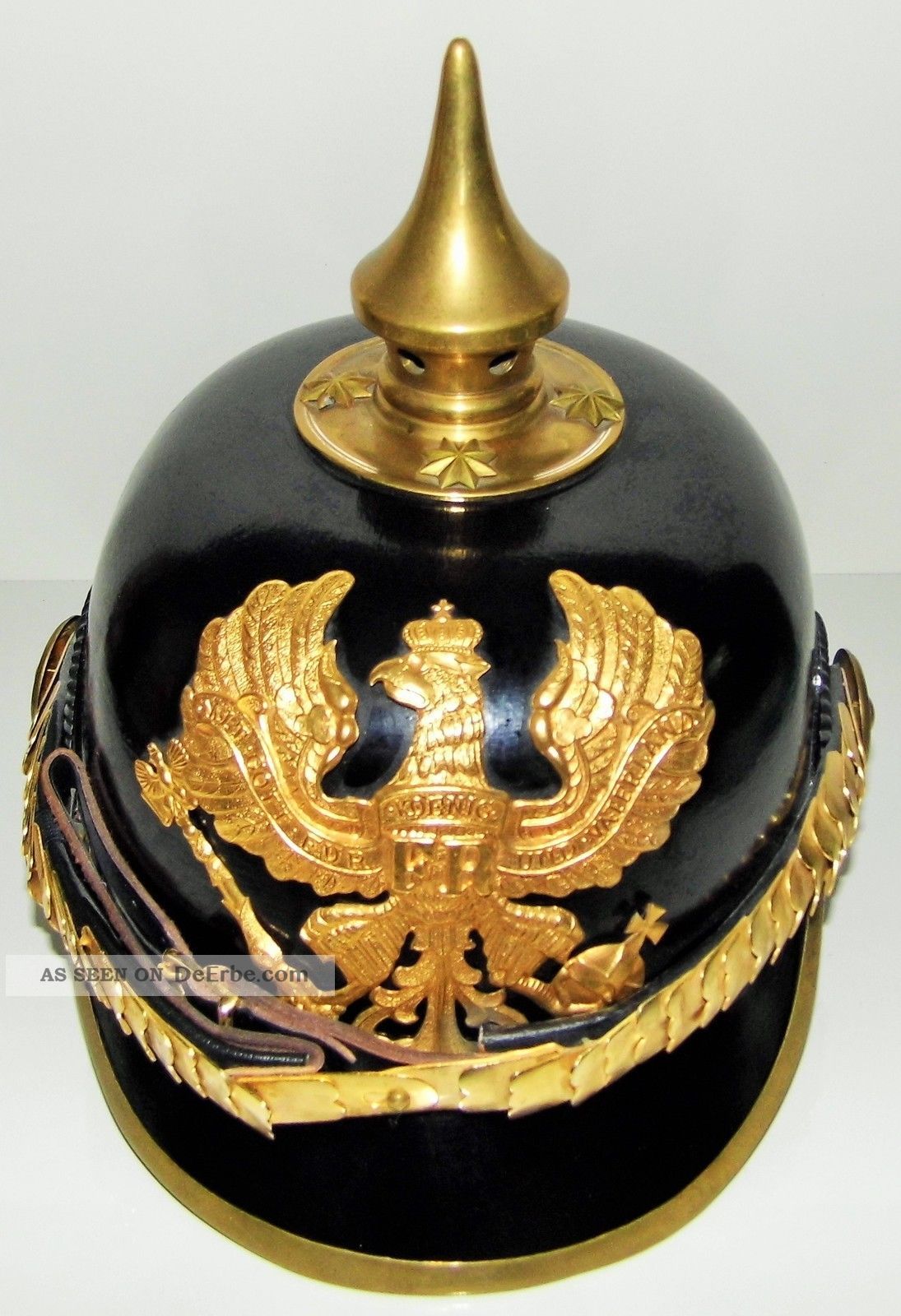 Pickelhaube Preussen 1897 Offizier Helm VitrinenstÜck