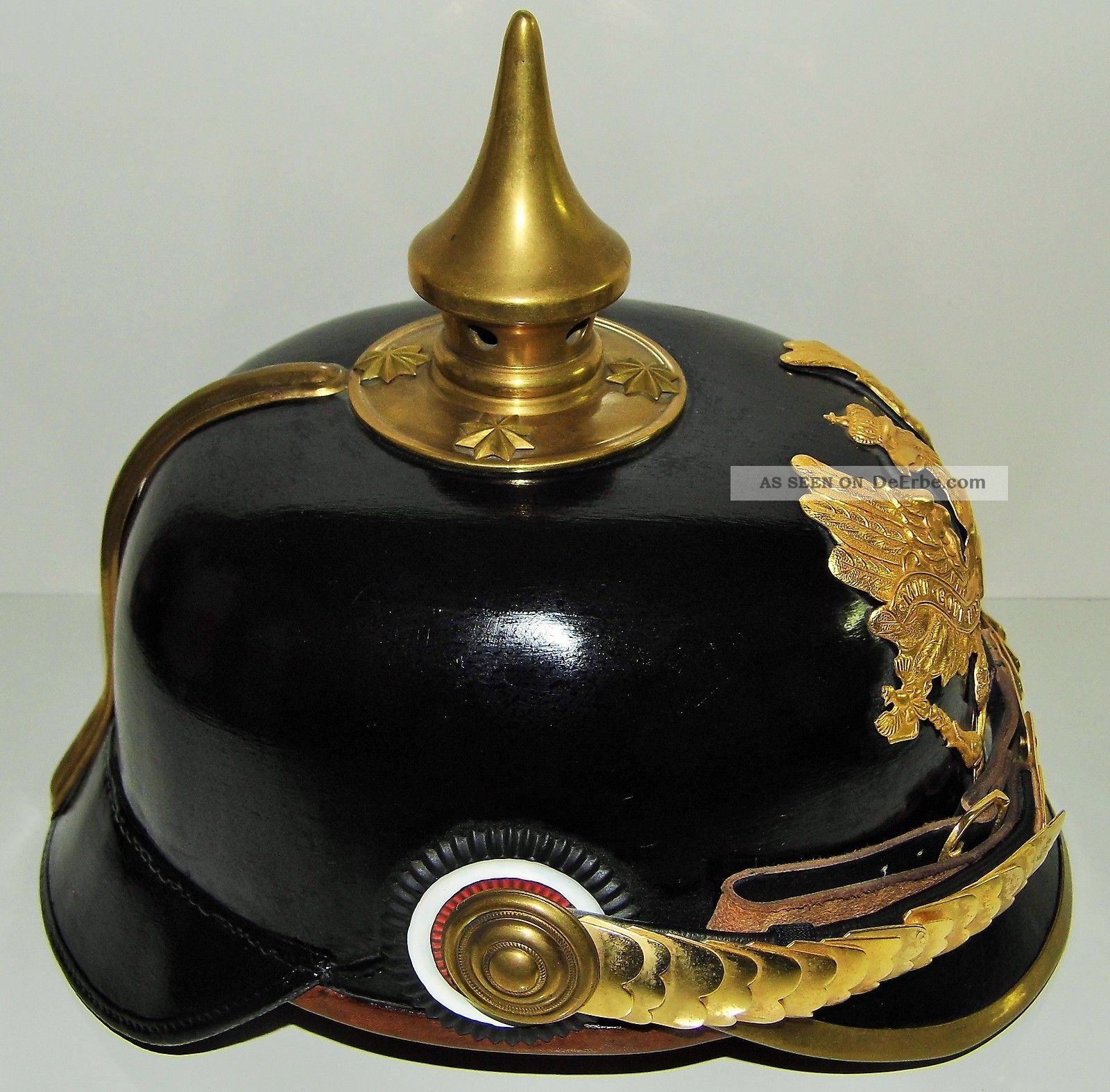 Pickelhaube Preussen 1897 Offizier Helm VitrinenstÜck