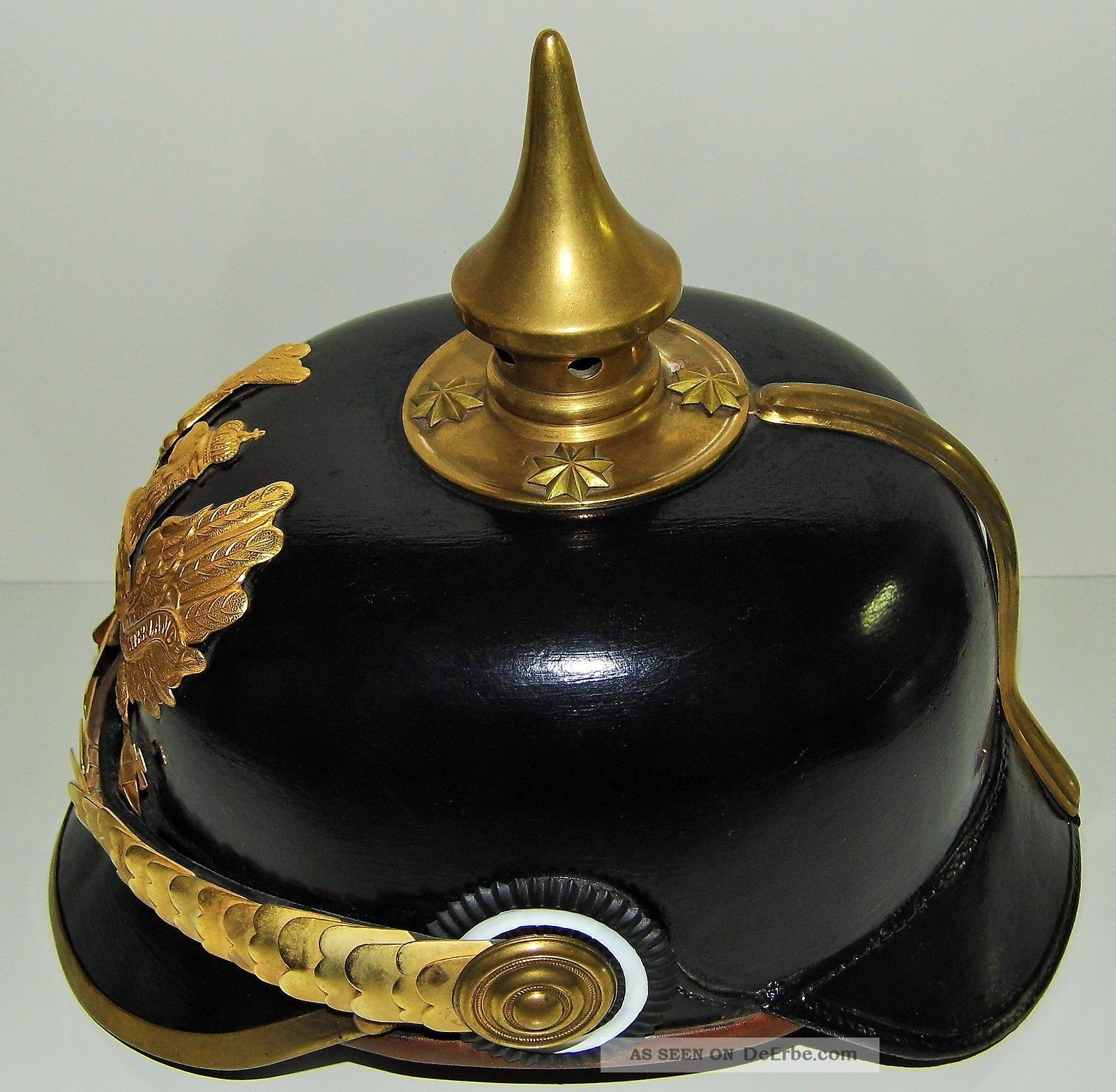 Pickelhaube Preussen 1897 Offizier Helm VitrinenstÜck