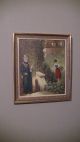 Ölgemälde Auf Leinwand Im Gold Holz Rahmen,  Signiert,  Mann Frau Mädchen Gemälde 1950-1999 Bild 1