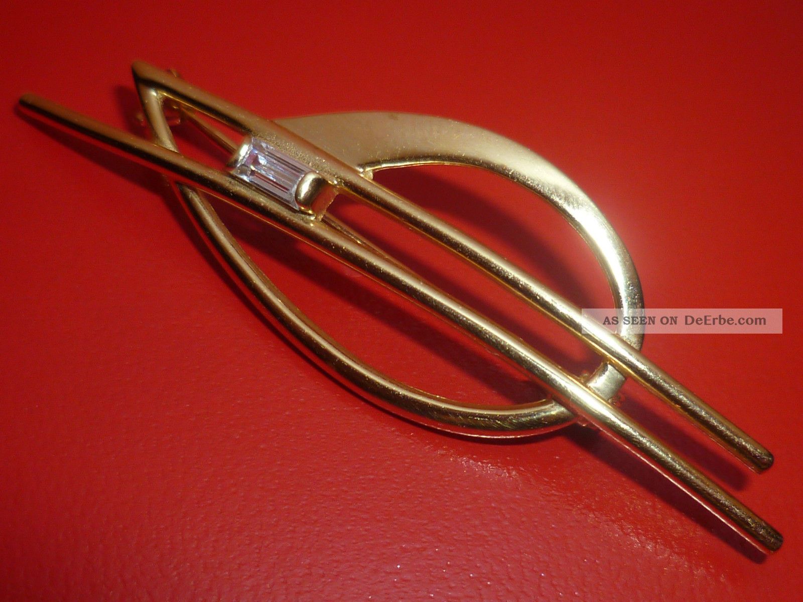 Elegante Brosche Aus 333er Gold Mit Weißem Stein, 3, 6 Gramm