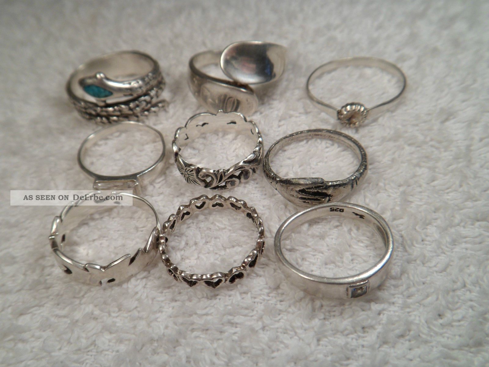 Konvolut Ringe Silber Hezen Kristall Schlange Gemustert Skandinavisch 1980 - 2000 Ringe Bild