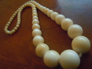 Kette Bein Perlenkette Beinperlen Halskette Beinschmuck Art Deco Bead Bild