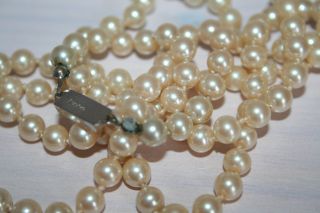 Imposante Alte Perlenkette Mit Silberverschluß / Gepunzt / Gestempelt 925 Jka Bild
