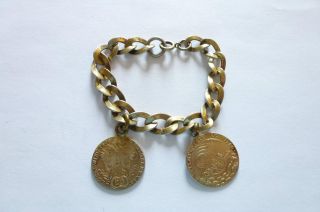 Anitkes Armband In Silber Mit 2 Anhängern Antike Kaisermünzen Bild