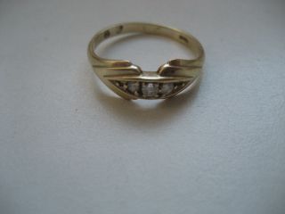 Damen Ring Mit 3 Stück Diamanten Aus Echtem Gold 14 K (0.  585) Bild