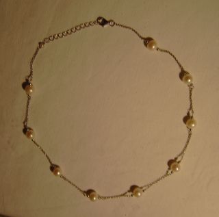 Traumhafte Edel Elegante Halskette / Collier 925er - Silber Mit Perlen Bild