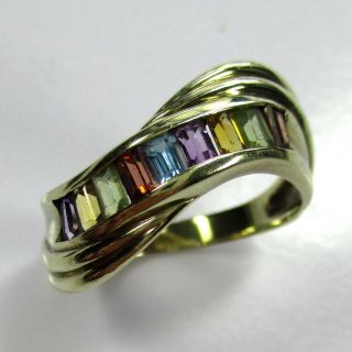 405 - Stilvoller Farbstein Ring Aus Gold 333 - - - Video - 1449 - Bild