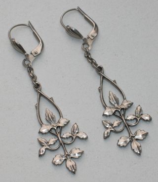 Jugendstil Silber Ohrringe Florales Design Bild