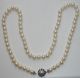 Jugendstil 0,  7 Cm Echte Perlen Saphir Kette Collier Perlenkette 585er Weißgold Schmuck nach Epochen Bild 1