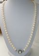 Jugendstil 0,  7 Cm Echte Perlen Saphir Kette Collier Perlenkette 585er Weißgold Schmuck nach Epochen Bild 2