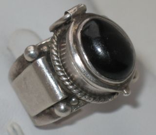 Jugendstil Silber Ring Giftring Onyx Design Massiv 14,  4 Gr. Bild