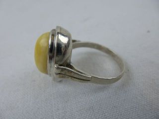 Silber Ring Mit Honigbernstein / Amber / Nature Amber / 835 Silber Gepunzt Bild