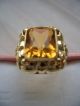 Traumhafter Art Deco Gold Ring Mit Goldtopas 14k 585 Goldring Mit Topaz Schmuck nach Epochen Bild 5