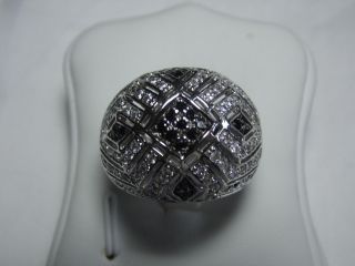 Art_deco 925er Silber Ring Schwarze / Weiße Zirkonia Design Bild