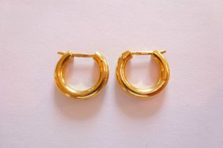 Exclusive Sehr Dekorative Alte Ohrringe In Gold 585 Creolen Bild