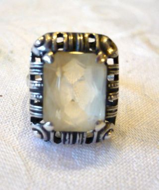 Silber Schmuck 925 - Art Déco - Ring Mit Bergkristall Bild