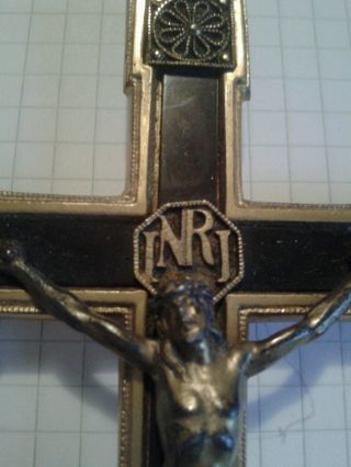 Alter Antiker Rosenkranz Kruzifix Anhänger Kreuz Mit Jesus Bild