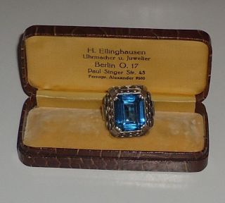 Alter Mega Silber Ring 835er Blauer Stein Wunderschön Bild