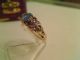 Damenring - Gold 585 - Echter Hellblauer Saphir U.  2 Altschliffdiamanten - Sammlerstück Ringe Bild 2