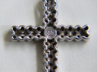 585 Weissgold AnhÄnger Kreuz Mit Diamanten Bild