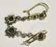 Ohrringe Hänger 1 Ct Solitär Altschliff Diamant - Smaragd Art Deco Antik Gold 585 Schmuck & Accessoires Bild 4