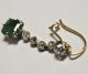 Ohrringe Hänger 1 Ct Solitär Altschliff Diamant - Smaragd Art Deco Antik Gold 585 Schmuck & Accessoires Bild 6