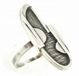 älterer Designer Ring - Polen - 800er Silber - Geschwungene Form - 6,  5g Bild