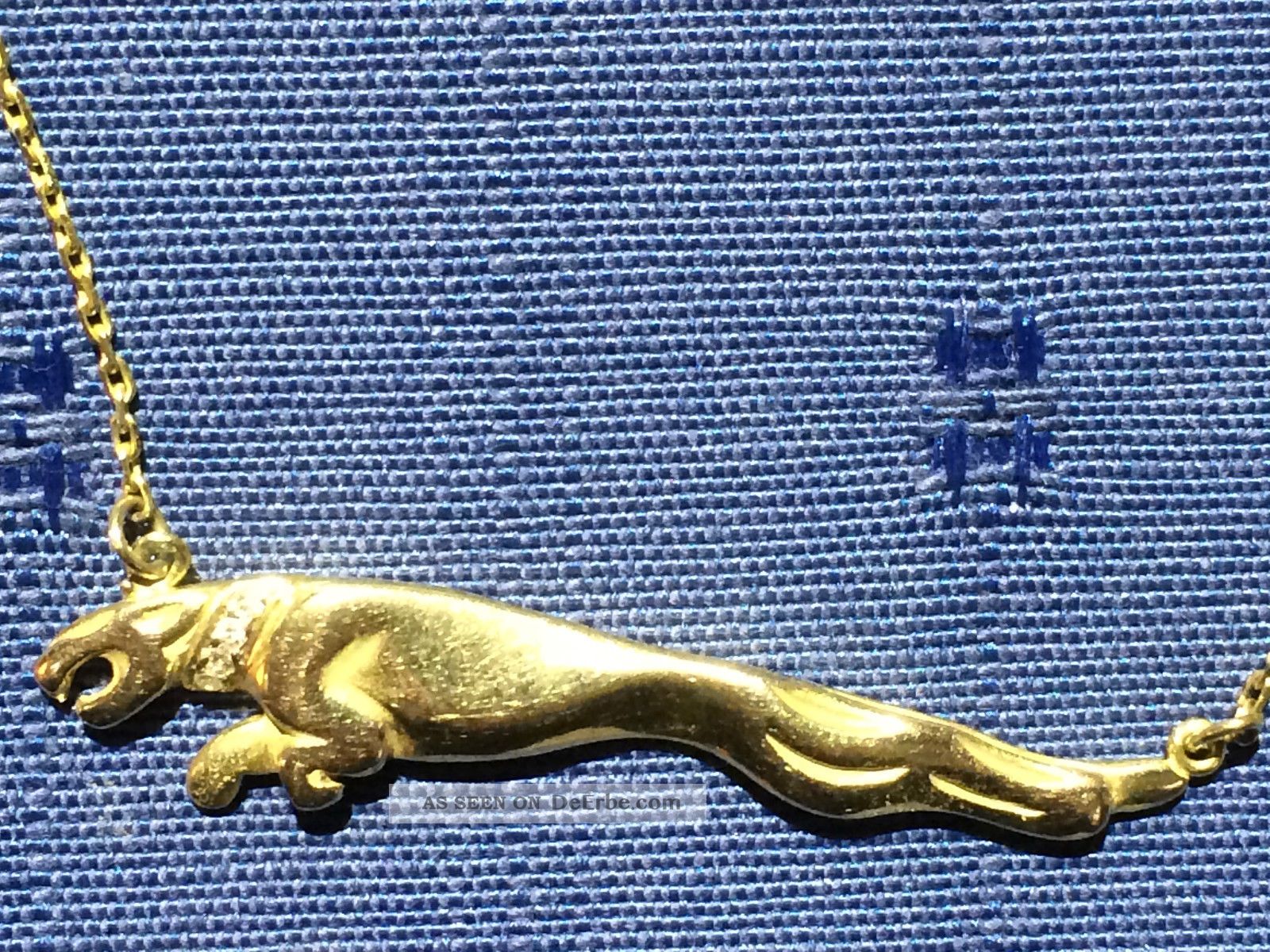Jaguar Emblem Gold Altschliff - Diamanten Um 1920