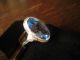 Bezaubernder Art Deco Ring Mit Aquamarin Stein Oval 935er Silber Signiert Rg 56 Schmuck nach Epochen Bild 3