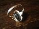 Bezaubernder Art Deco Ring Mit Aquamarin Stein Oval 935er Silber Signiert Rg 56 Schmuck nach Epochen Bild 4