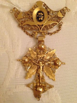 Antike Viktorianische Korsagenbrosche Gold 750 Bild