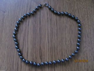 Perlenkette Onyx,  48 Cm,  Perlen 5 - 6 Mm,  Kette Collier,  Ca 30 Jahre Alt Bild