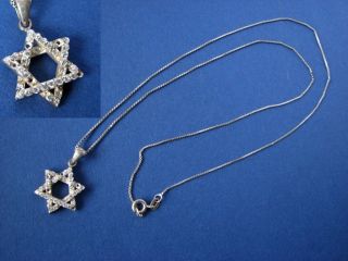 Silberkette Mit Anhänger Jüdischer Davidstern Silber 925 Bild
