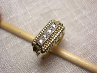 Art Deco 585 Gold Ring 14k Mit 4 Diamanten Brillanten 18 Mm Bild