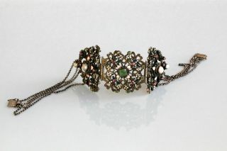 Trachtenkette - Kropfkette Silber/email Mit Smaragden Rubinen Orient - Perlen 1870 Bild